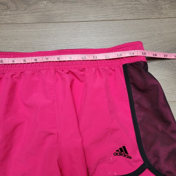 Adidas Shorts Women Medium Pink Black Climalite Running Athleisure Gym Train - Picture 5 of 8